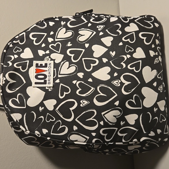 Brighton NWOT Black and White Heart Backpack - Picture 2 of 6